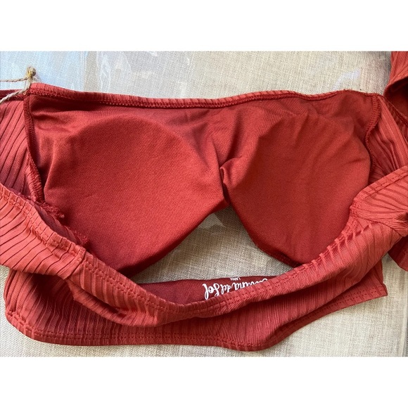 CABANA DEL SOL Wide Rib Off The Shoulder Swimsuit Top & Bottom Set Size Large - Picture 7 of 12